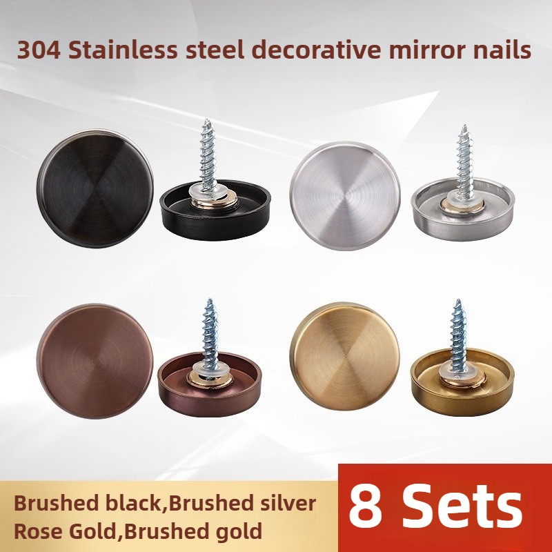 Furniture Hardware Nails - 8 Sets 16-40mm Mirror Fasteners Screws