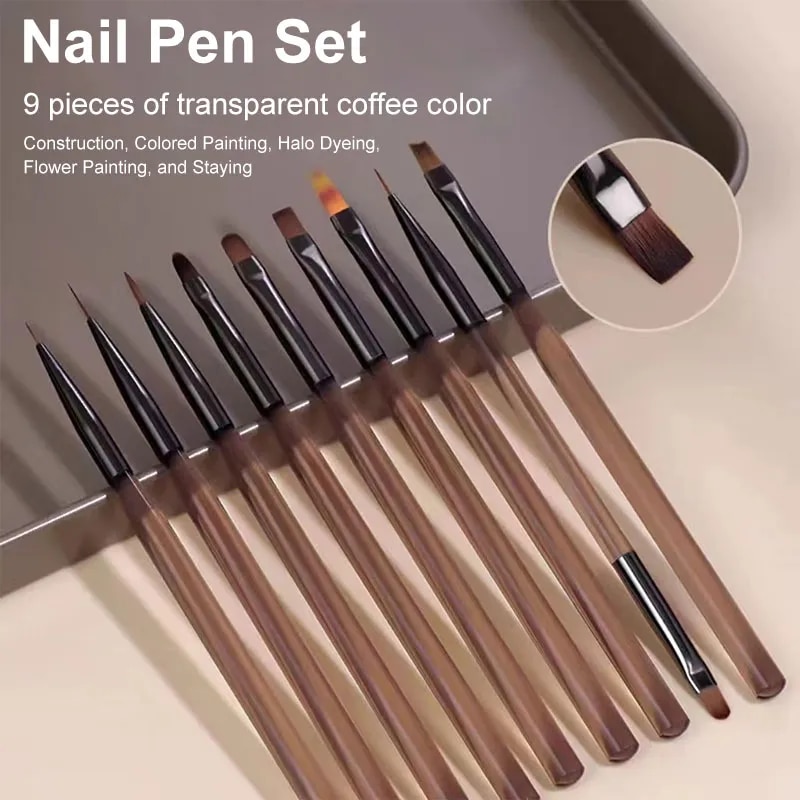 Furniture Hardware Nails - 9PCS UV Gel Nail Brush Liner