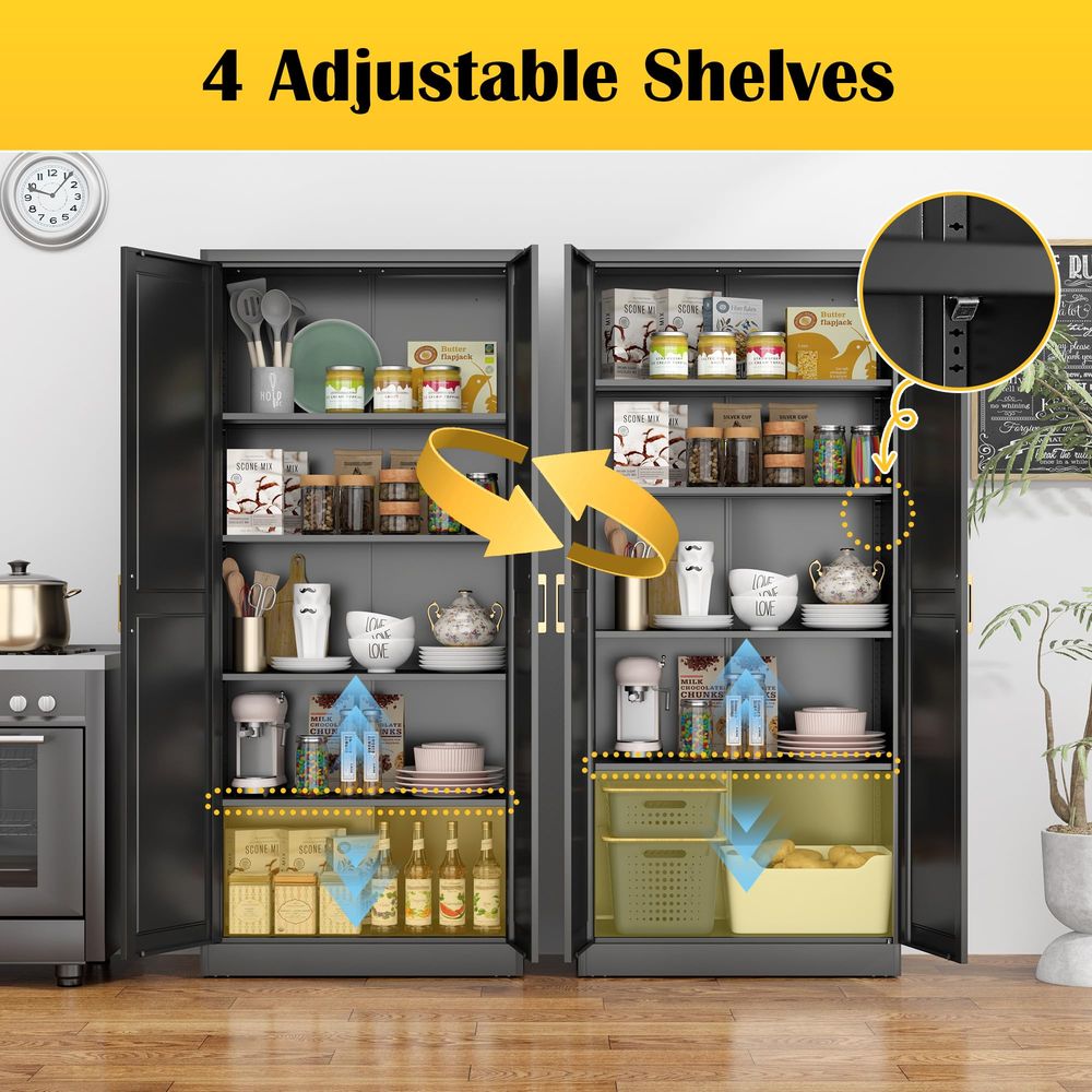 Pantry Cabinet,71Black Metal P - Furniture Hardware Gold recension och pris