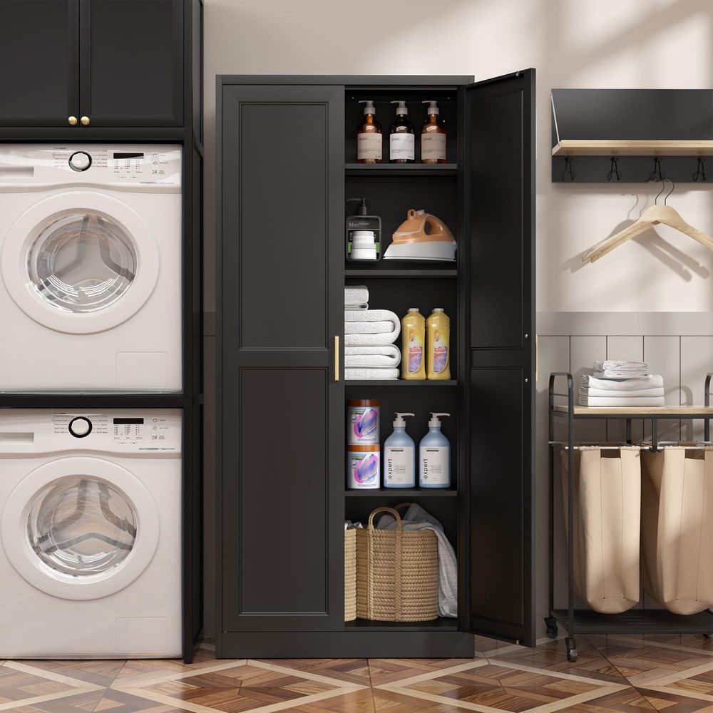 Pantry Cabinet,71Black Metal P - Furniture Hardware Gold recension och pris