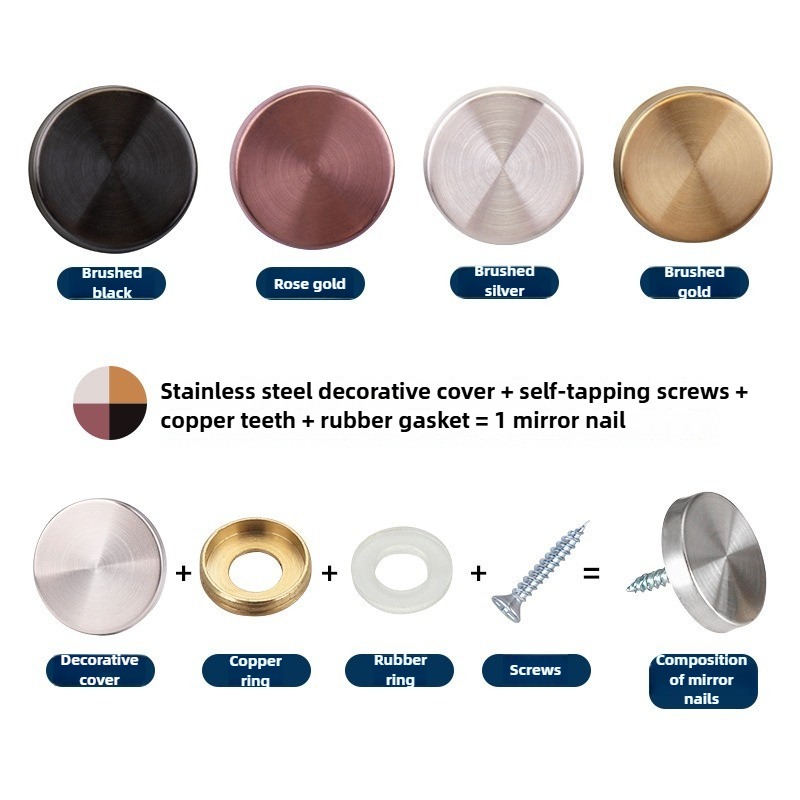 8 Sets 16-40mm Mirror Fastener - Furniture Hardware Nails recension och pris