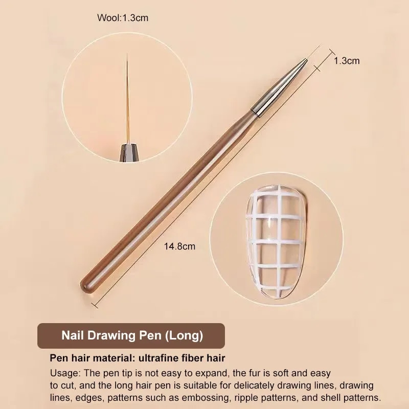 9PCS UV Gel Nail Brush Liner D - Furniture Hardware Nails recension och pris