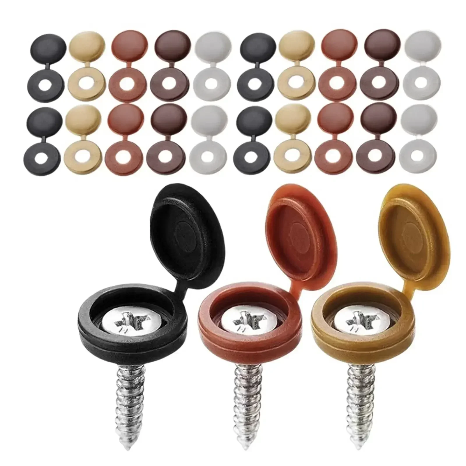 Hinged Plastic Screw Cap Cover - Furniture Hardware Fixing Screws recension och pris