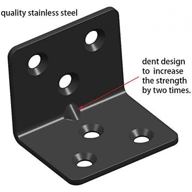 16-Pack Black Stainless Steel  - Shelf Bracket Pair recension och pris
