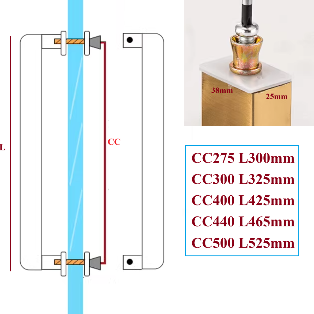 1Pc Stainless Steel Entry Glas - Furniture Hardware Gold recension och pris