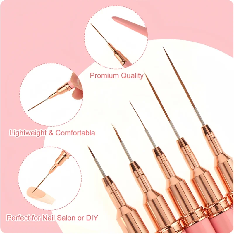 5pc/1set Nail Art Liner Brushe - Furniture Hardware Nails recension och pris