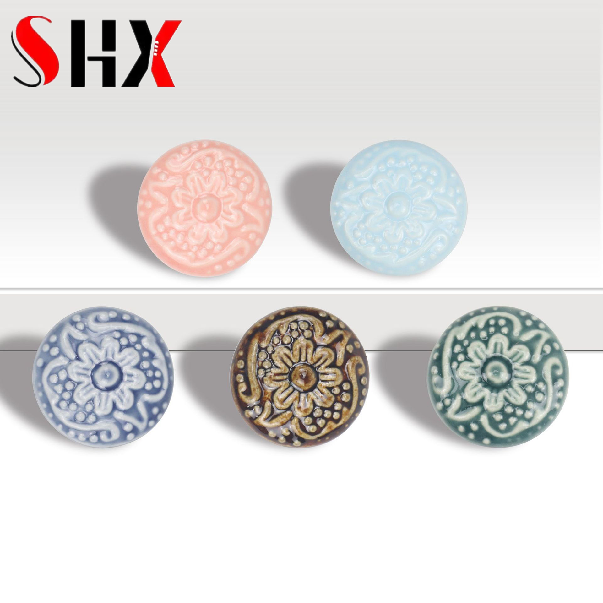 Colorful Floral Ceramic Handle - Furniture Hardware Paint recension och pris
