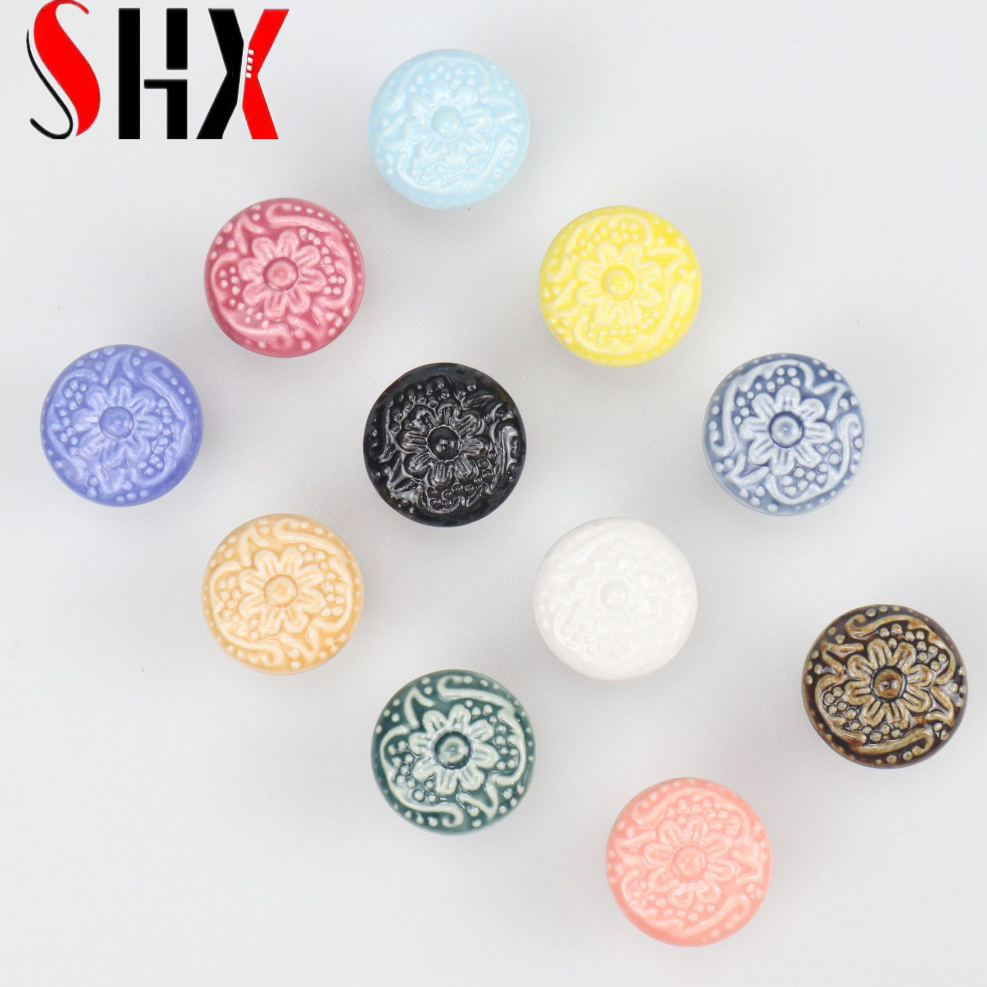 Colorful Floral Ceramic Handle - Furniture Hardware Paint recension och pris