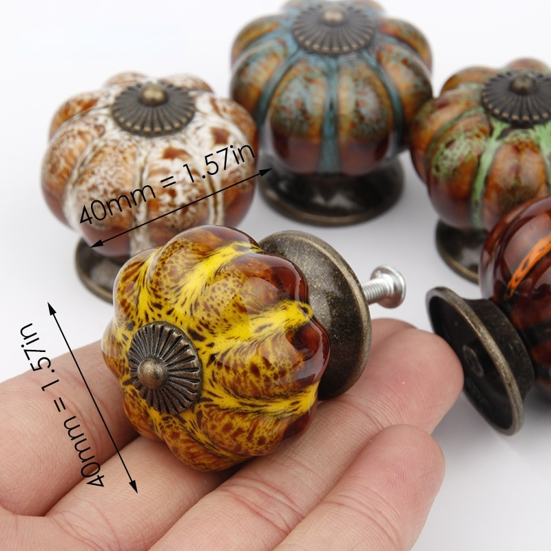 Pumpkin Ceramic Handle for Cab - Vintage Furniture Hardware Pulls recension och pris