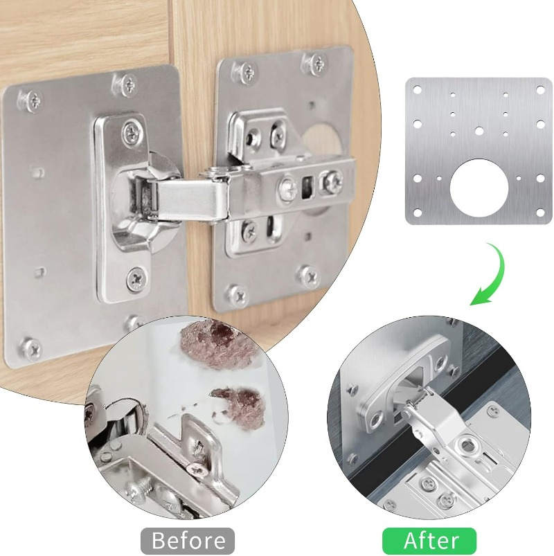Cabinet Door Hinge Repair Plat - Furniture Hardware Fixing Screws recension och pris