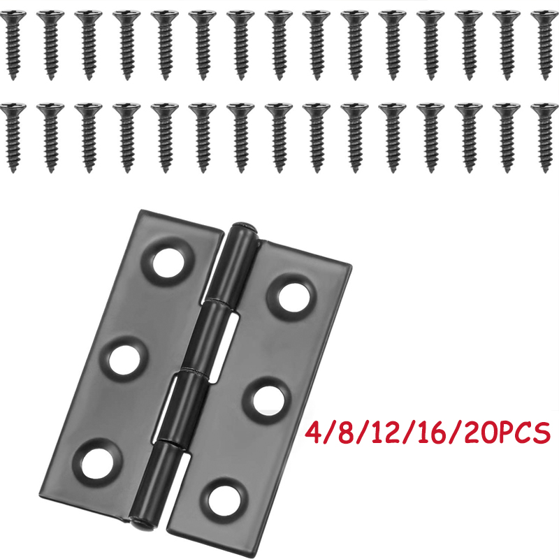 WV Black Door Hinges Stainless - Furniture Hardware Fixing Screws recension och pris