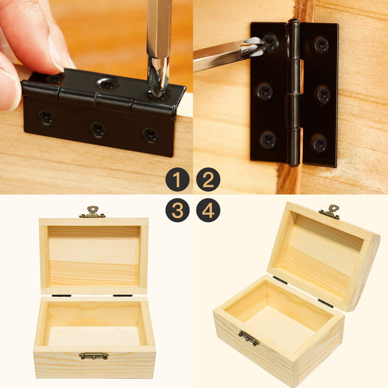 WV Black Door Hinges Stainless - Furniture Hardware Fixing Screws recension och pris